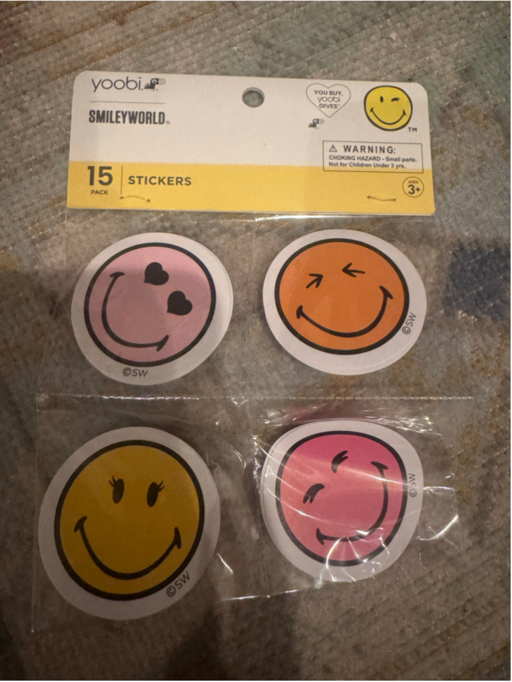 Yoobi SmileyWorld Sticker Pack 15 Count One Size Multi-color